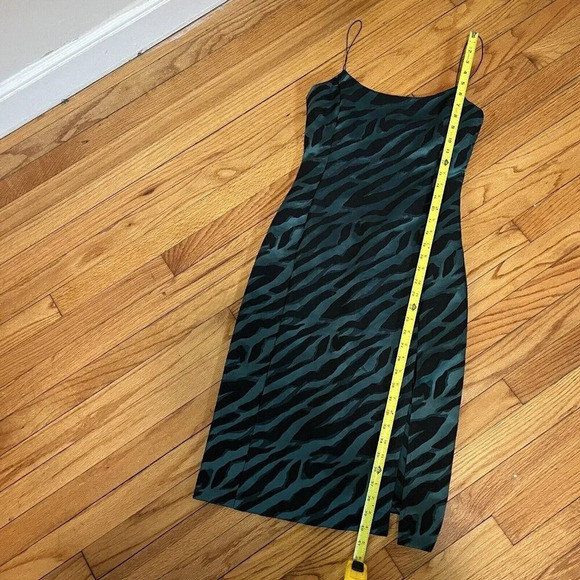 Bec & Bridge Discotheque Green Black Zebra Print Midi Spaghetti Strap Dress 6 - Picture 10 of 10
